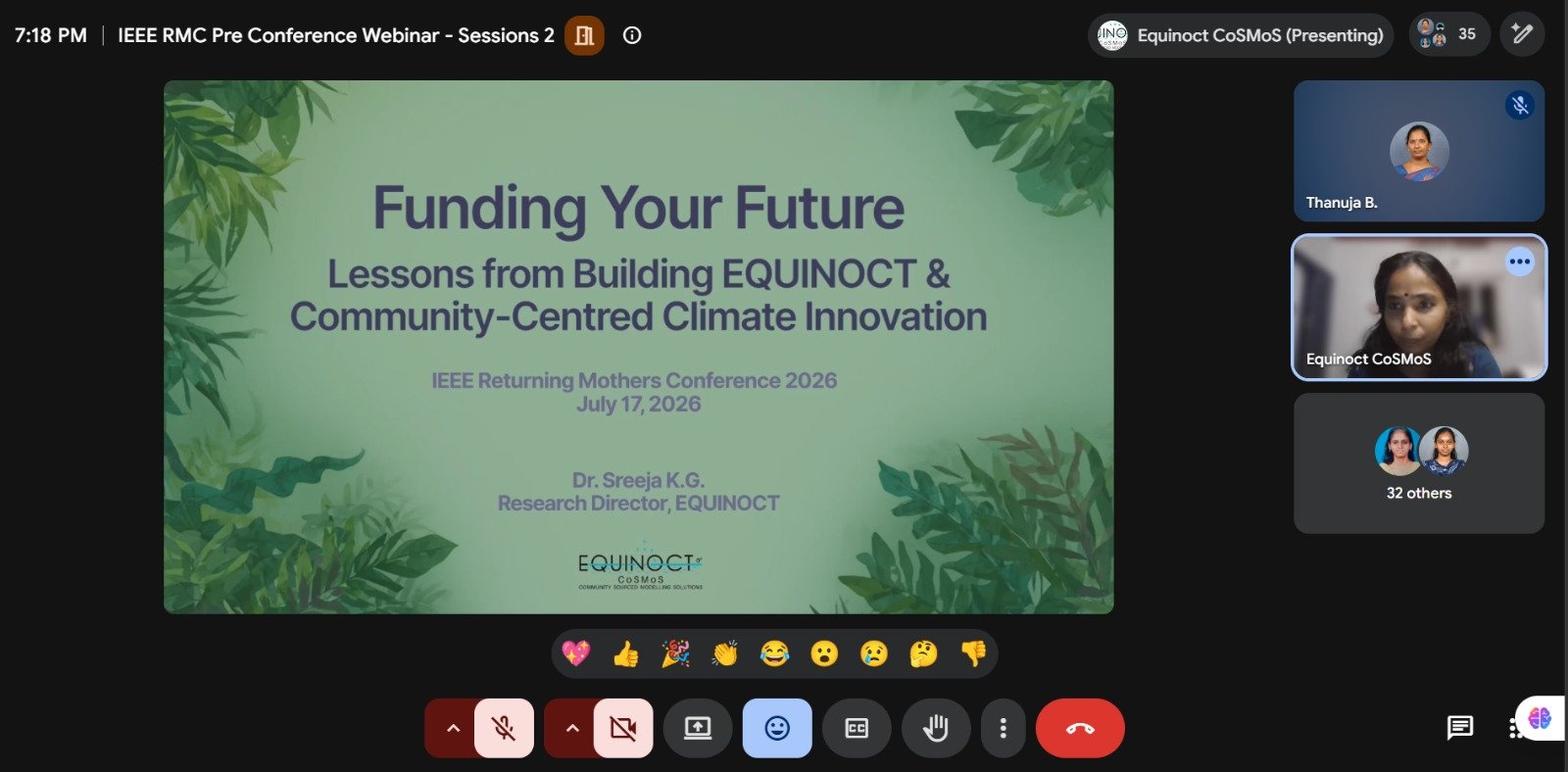 Opening slide for Funding Your Future with Dr. Sreeja K.G.